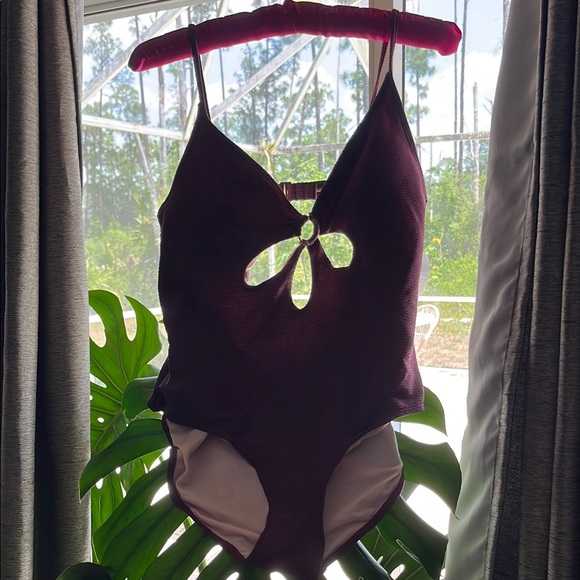 Time and Tru Other - NWT! Purple flower cut out one piece swimsuit size large